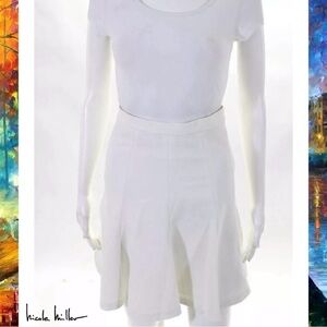 NICOLE MILLER White Flared Skirt
